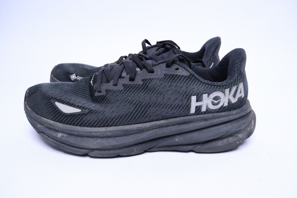 HOKA Clifton 9 GTX Black GORE-TEX Men's 9D Running Shoes 1141470F BBLC #284